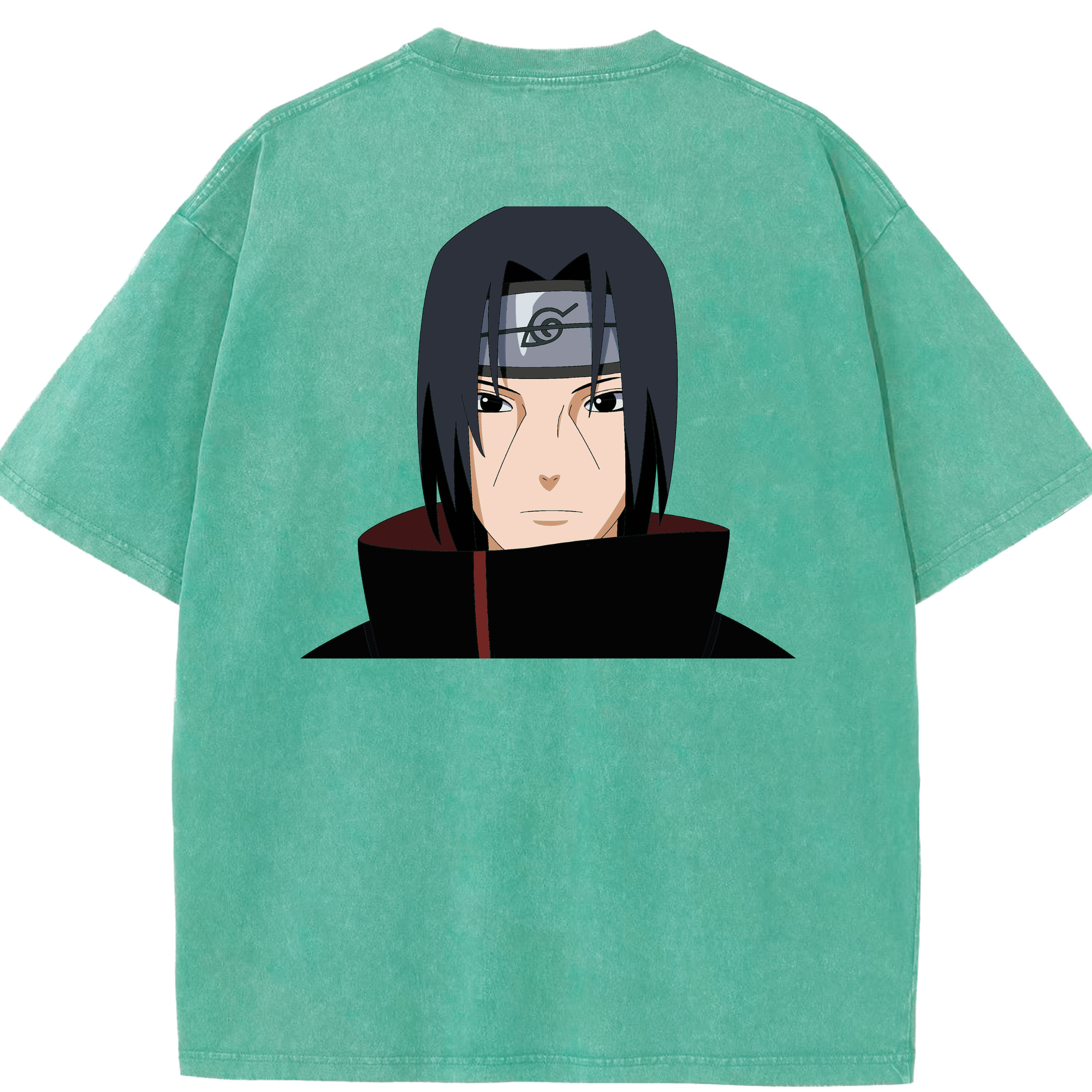 （画像用） NARUTO -ナルト- うちは イタチ Uchiha Itachi 綿100% ヴィンテージ風 半袖Tシャツ（背面プリント）